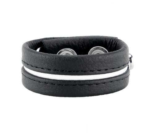 Red Leather Ring White - Custom Fit, Vegetable-Tanned, 22 mm