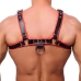 Red Leather Premium Leather Harness S/M Black-Red Adjustable Straps