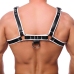 Red Leather Harness S/M Adjustable Black/White European Craft