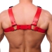 Red LeatherBulldog Leather Harness S/M Red - Adjustable Cowhide Model