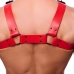 Red Leather Bulldog Leather Harness L/XL Adjustable Red Cowhide
