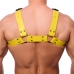 Red Leather Bulldog Leather Harness L/XL - Yellow, Adjustable Straps