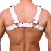 Red Leather Bulldog Leather Harness S/M White - Adjustable, Cowhide, EU Made