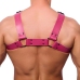 Red Leather Bulldog Leather Harness S/M Pink - Adjustable European Design
