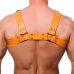 Red Leather Bulldog Leather Harness S/M Orange - Adjustable Cowhide Straps