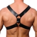 Red Leather Harness S/M Black - Adjustable Cowhide Strap System