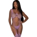 Seamless Body Stocking and G-Set - One Size - Lavender