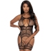 Halter Merrywidow with Thigh Cuffs - One Size - Black