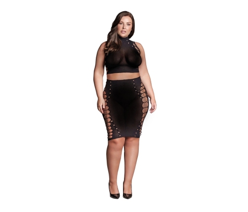 Kala XXXVII - Two Piece with Turtleneck, Crop Top and Skirt - Plus Size