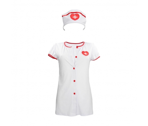 Svenjoyment Nurse Costume S/M White - Dress & Headpiece Set