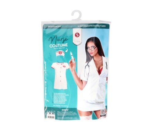 Svenjoyment Nurse Costume S/M White - Dress & Headpiece Set
