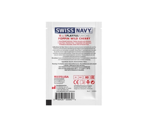 Swiss Navy 4 in 1 Lubricant Intimate Gel Wild Cherry 5 ml