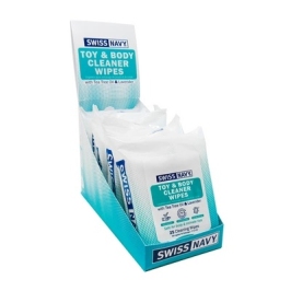 Swiss Navy Premium Toy & Body Cleaner Wipes 6-Pack Display Set