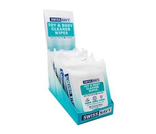 Swiss Navy Premium Toy & Body Cleaner Wipes 6-Pack Display Set