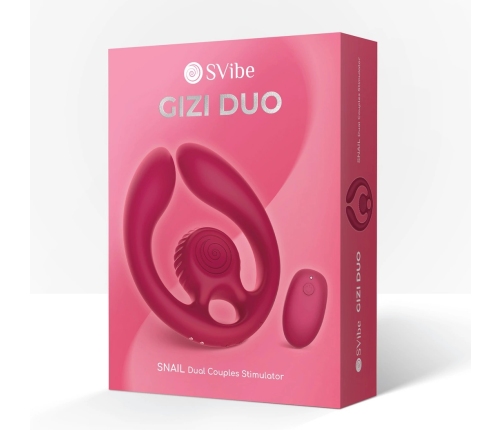 SVibe GIZI Duo Burgundy - Dual Intimate Massager for Couples, Remote Control