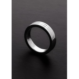 Ouch! Ribbed Stainless Steel Intimate Ring 10x50 mm - Durable Design
