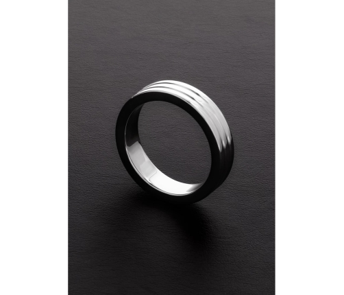 Ouch! Ribbed Stainless Steel Intimate Ring 10x50 mm - Durable Design