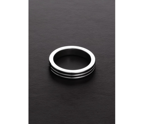 Ouch! Ribbed Stainless Steel Intimate Ring 10x50 mm - Durable Design
