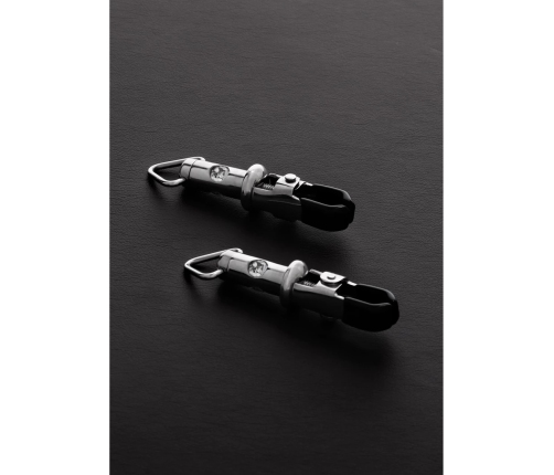 2 Barrel Tit Clamps with 3 Gemstones