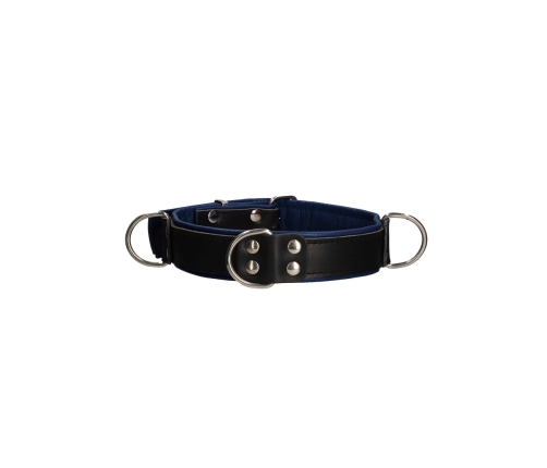 Kiotos Deluxe Adjustable Bondage Collar - Black, 38-48 cm, 3 D-Rings