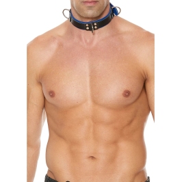 Kiotos Deluxe Adjustable Bondage Collar - Black, 38-48 cm, 3 D-Rings
