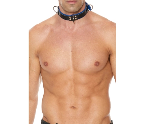 Kiotos Deluxe Adjustable Bondage Collar - Black, 38-48 cm, 3 D-Rings