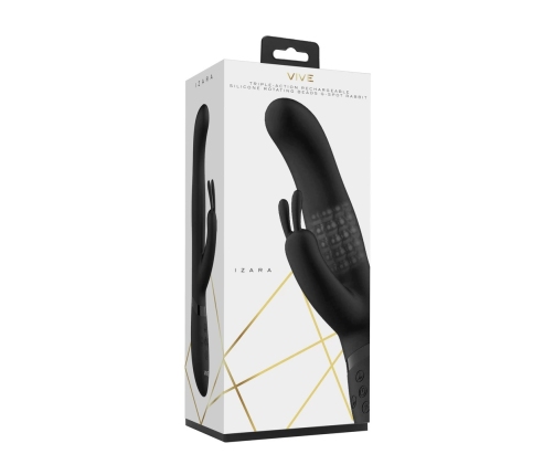 Izara - Rotating Beads Rabbit Vibrator - Black