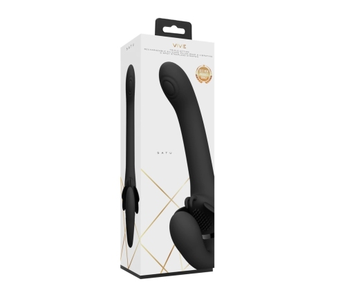 Satu - Pulse-Wave and Vibrating Strapless Strapon - Black