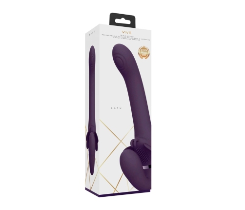 Satu - Pulse-Wave and Vibrating Strapless Strapon - Purple