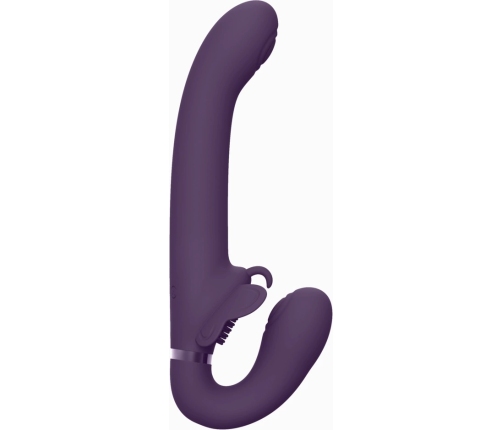 Satu - Pulse-Wave and Vibrating Strapless Strapon - Purple