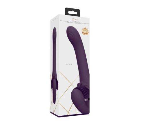 Satu - Pulse-Wave and Vibrating Strapless Strapon - Purple