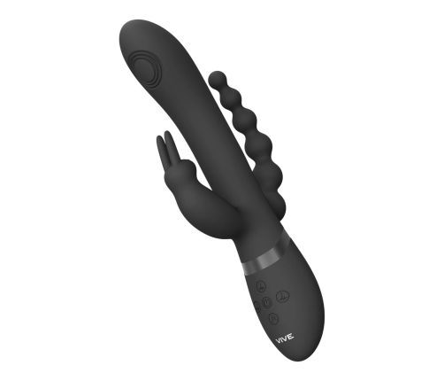 Rini - Pulse Wave  Vibrating Double Penetration Rabbit - Black