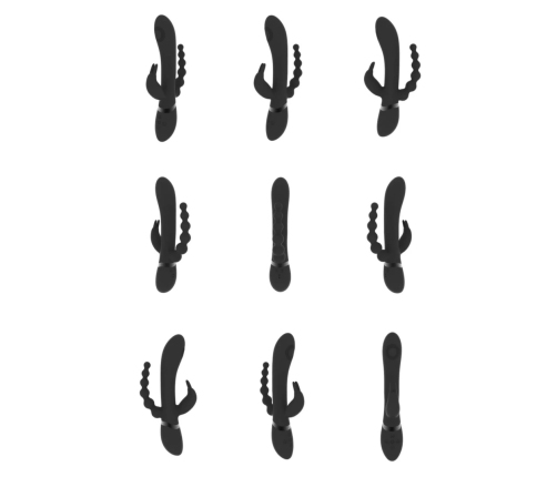 Rini - Pulse Wave  Vibrating Double Penetration Rabbit - Black