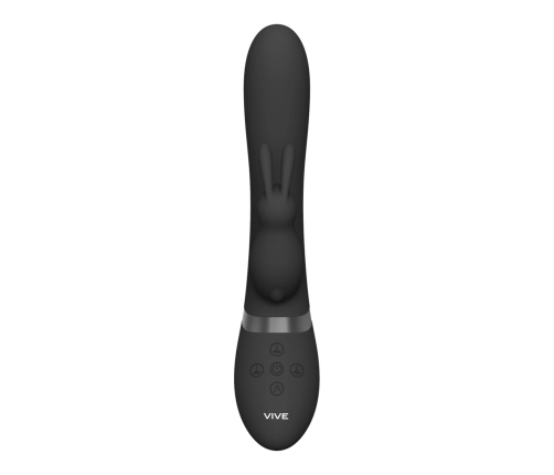 Taka - Inflatable and Vibrating Rabbit Vibrator - Black