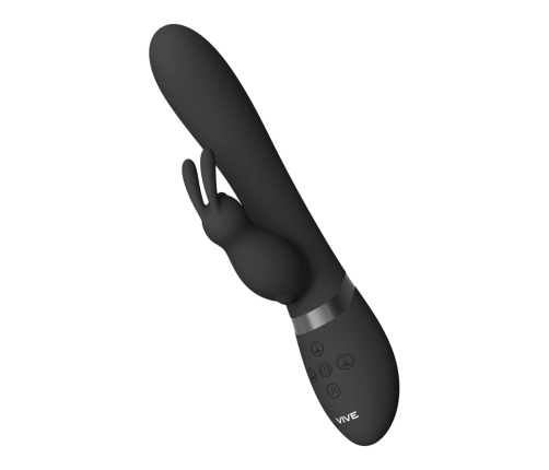 Taka - Inflatable and Vibrating Rabbit Vibrator - Black