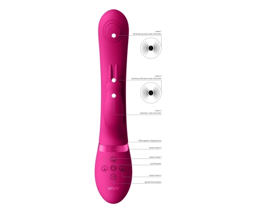 May - Dual Pulse-Wave  Vibrating C-spot  G-Spot Rabbit - Pink