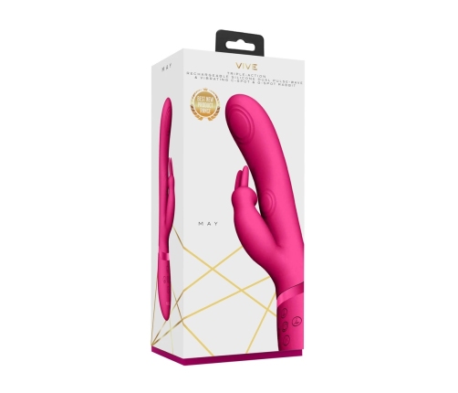 May - Dual Pulse-Wave  Vibrating C-spot  G-Spot Rabbit - Pink