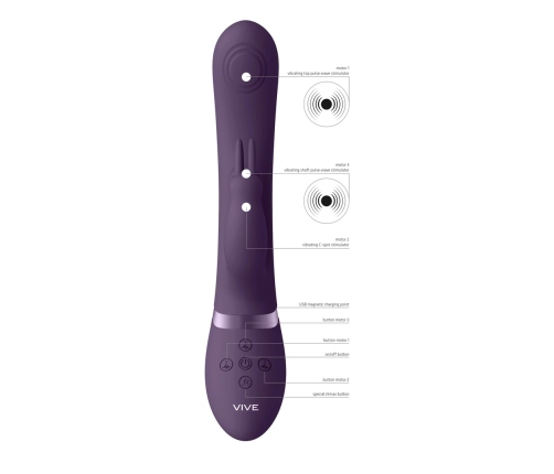 May - Dual Pulse-Wave  Vibrating C-spot  G-Spot Rabbit - Purple