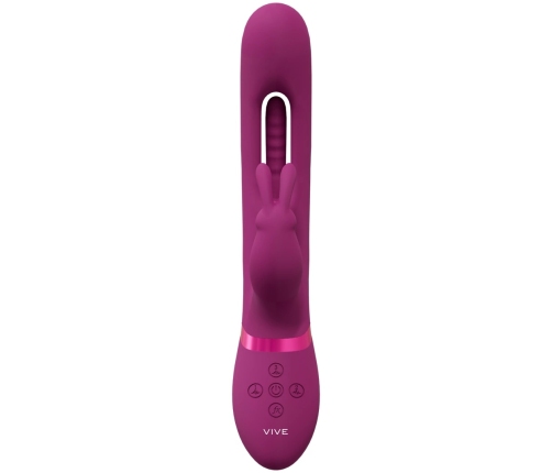 Mika - Triple Motor - Vibrating Rabbit with Innovative G-Spot Flapping Stimulator - Pink