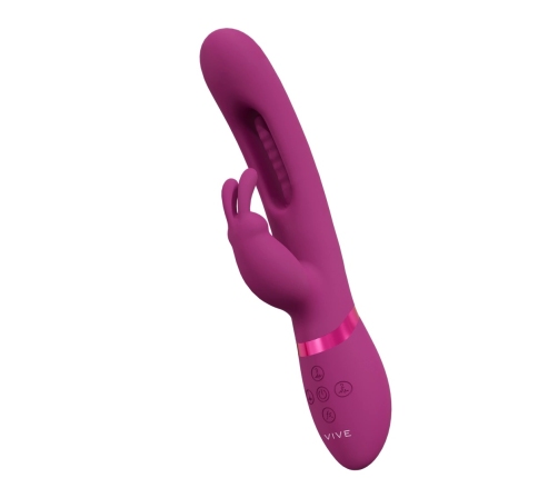 Mika - Triple Motor - Vibrating Rabbit with Innovative G-Spot Flapping Stimulator - Pink