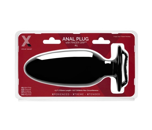 Perfect Fit XPlay Finger Grip Plug 5L Black - Large Anatomical Plug